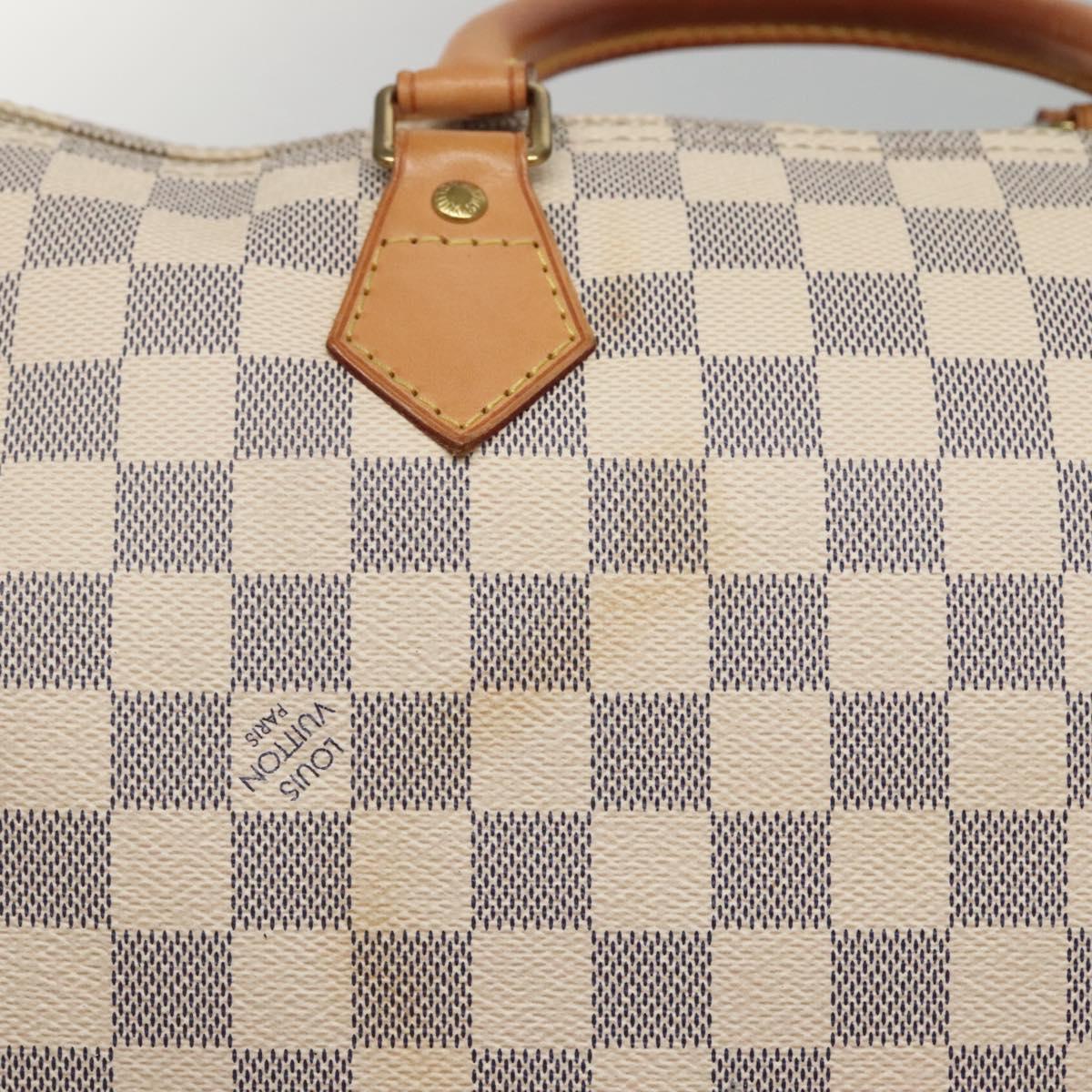 LOUIS VUITTON Damier Azur Speedy 35 Hand Bag N41535 LV Auth 138779