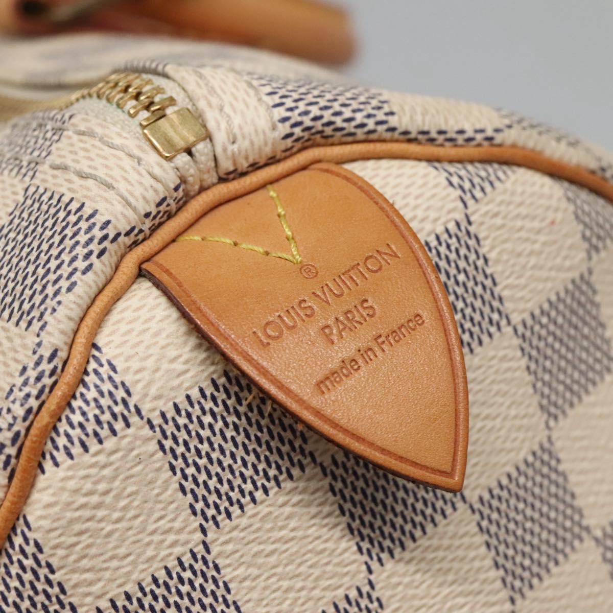 LOUIS VUITTON Damier Azur Speedy 35 Hand Bag N41535 LV Auth 138779