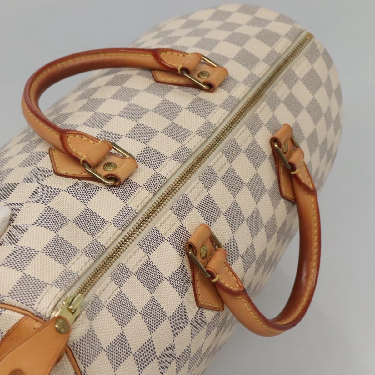 LOUIS VUITTON Damier Azur Speedy 35 Hand Bag N41535 LV Auth 138779