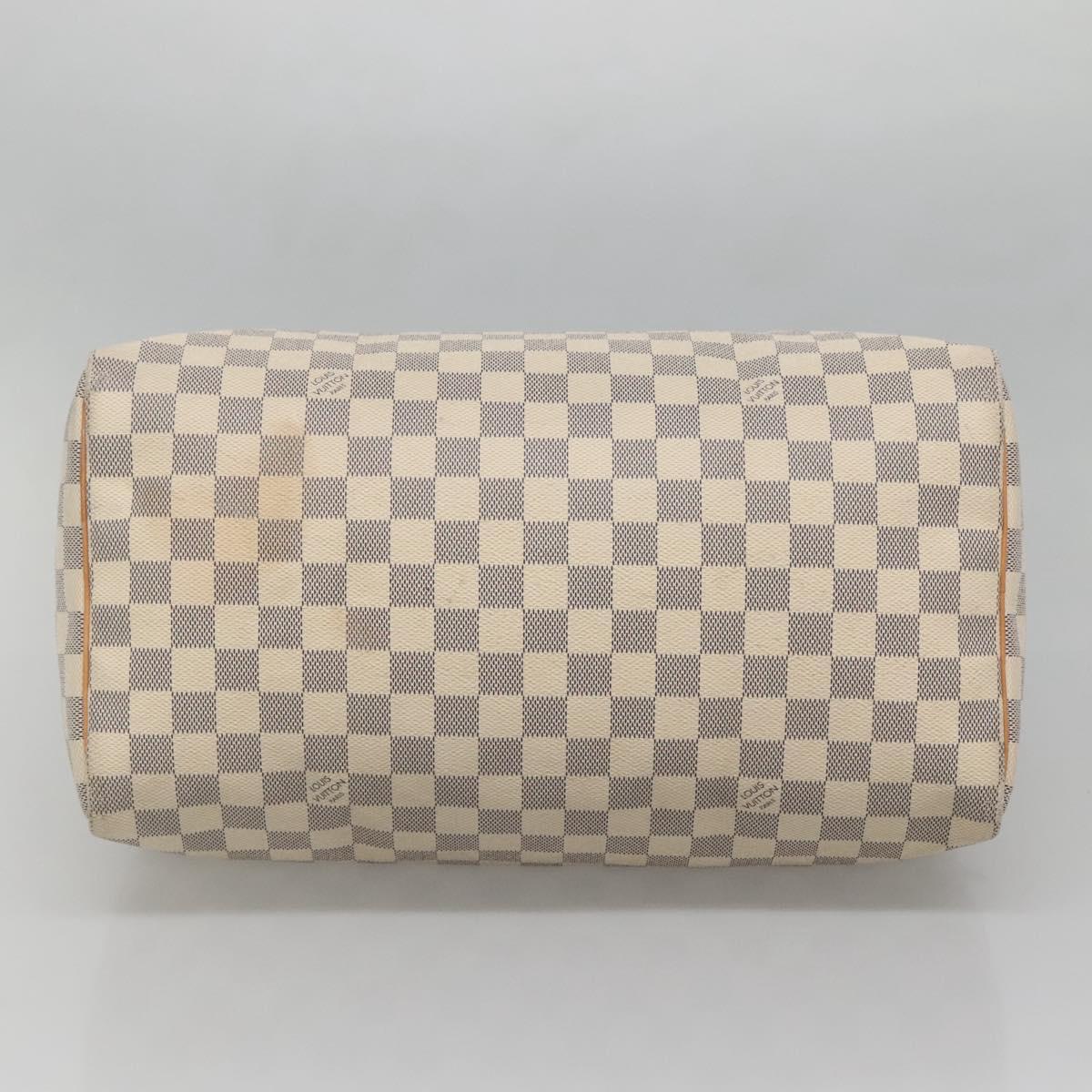 LOUIS VUITTON Damier Azur Speedy 35 Hand Bag N41535 LV Auth 138779