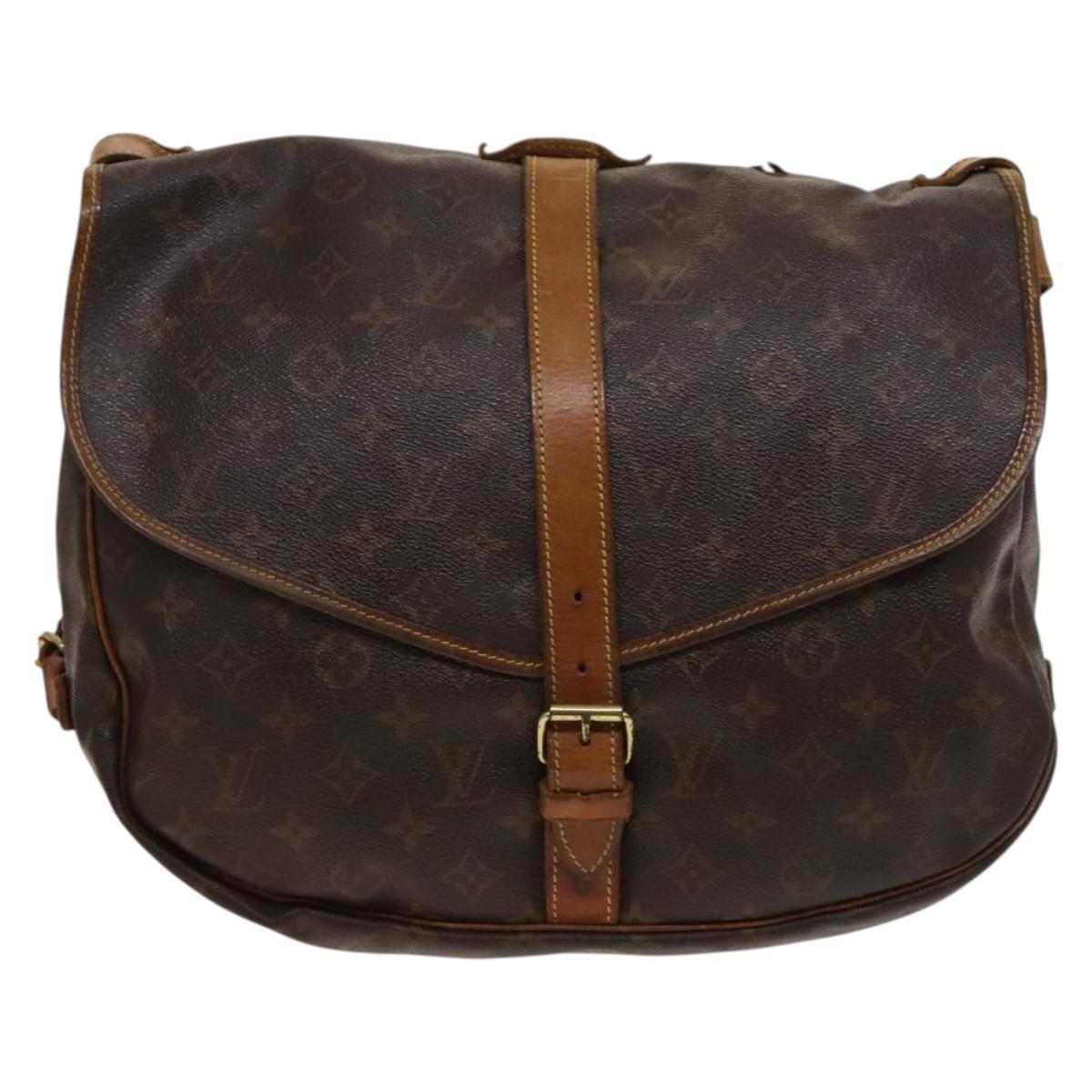 LOUIS VUITTON Monogram Saumur 35 Shoulder Bag M42254 LV Auth 138785