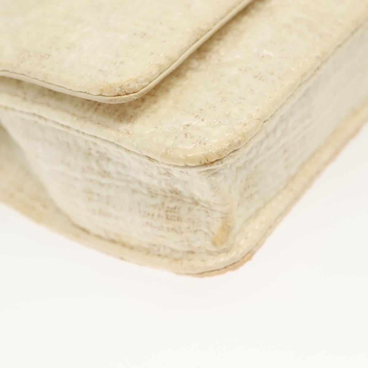 CHANEL Matelasse Chain Wallet Tweed White Silver CC Auth 138800