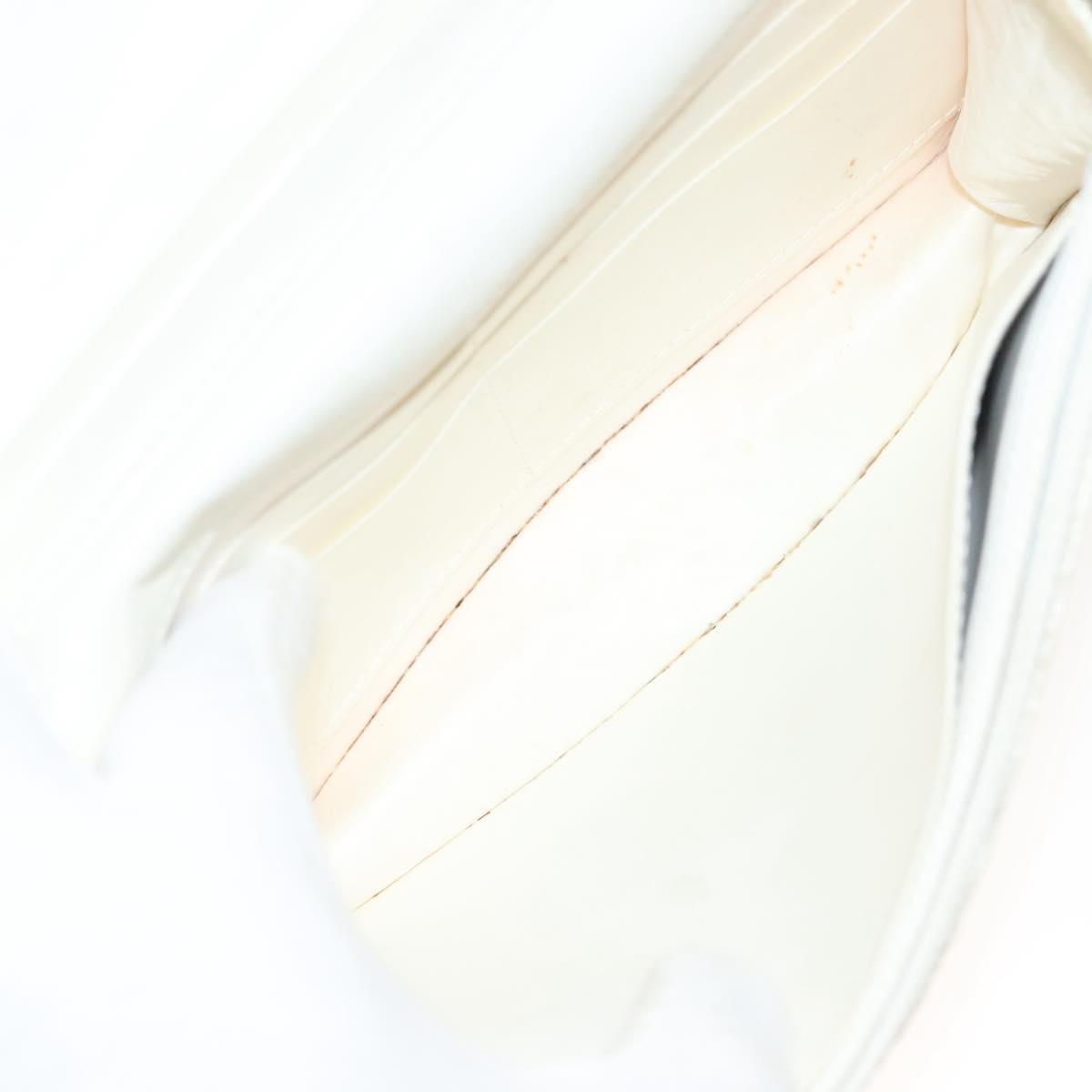 CHANEL Matelasse Chain Wallet Tweed White Silver CC Auth 138800