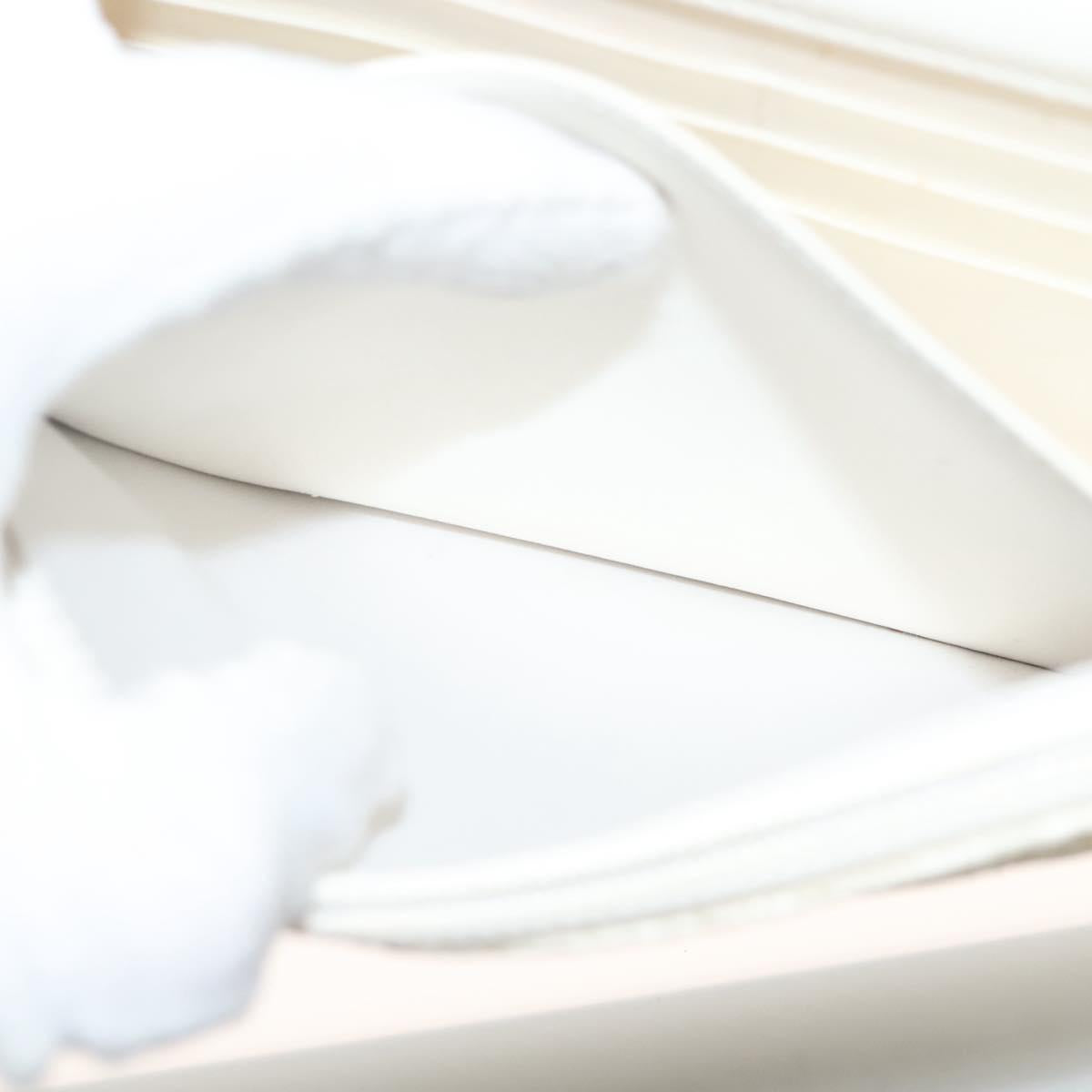 CHANEL Matelasse Chain Wallet Tweed White Silver CC Auth 138800