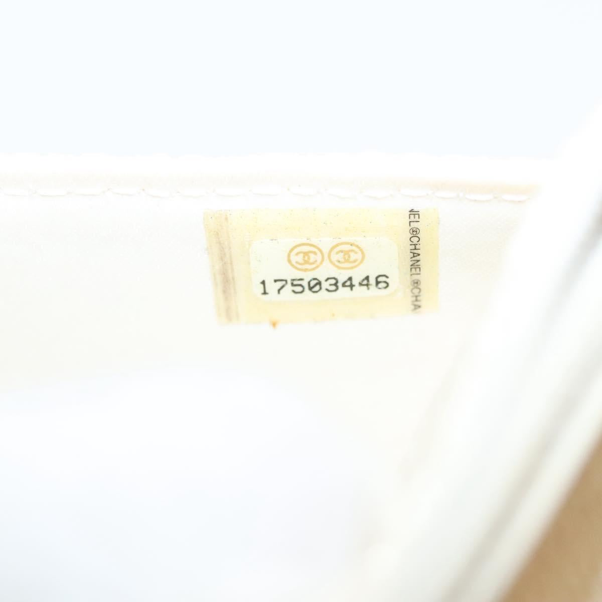 CHANEL Matelasse Chain Wallet Tweed White Silver CC Auth 138800