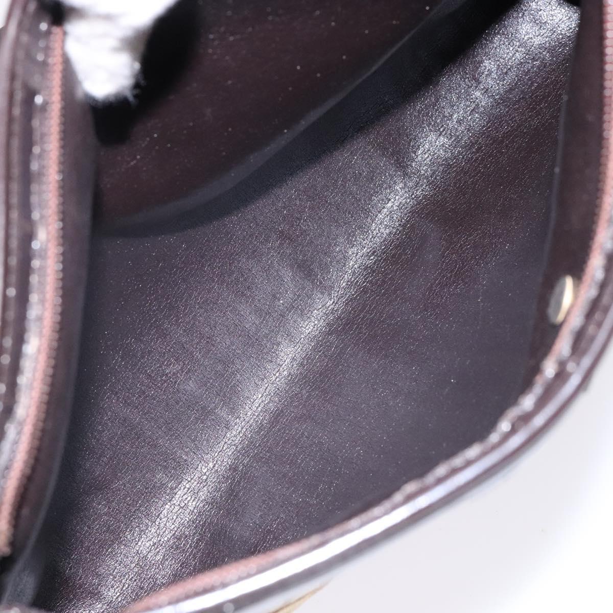 Christian Dior Trotter Canvas Shoulder Bag Brown Gold Auth 138805