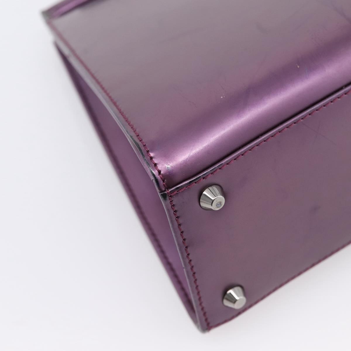 Christian Dior Hand Bag Patent leather Purple Auth 138811