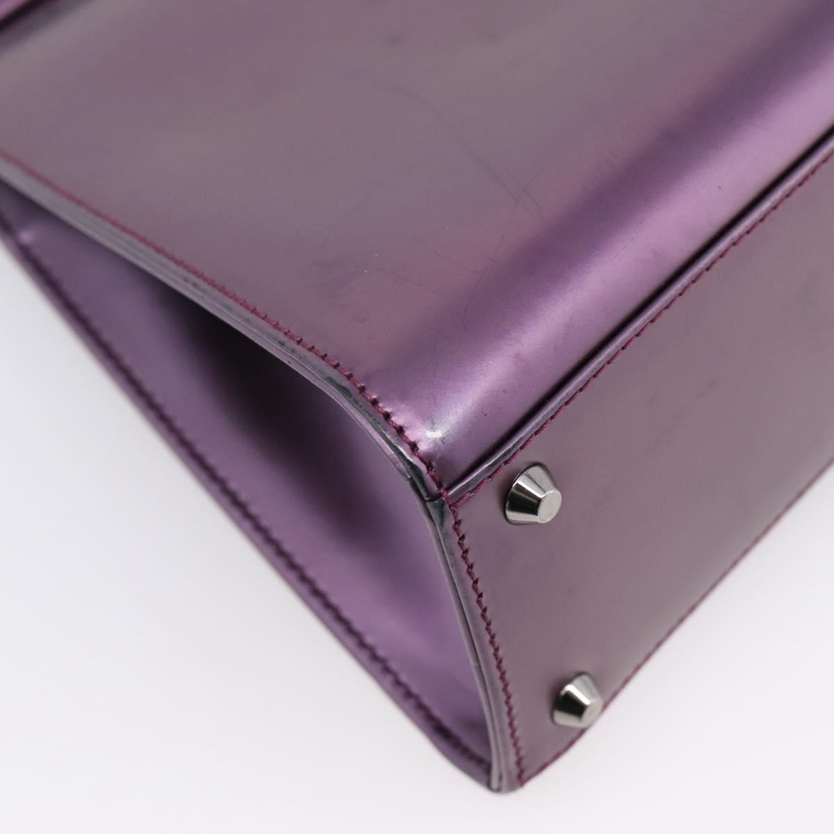 Christian Dior Hand Bag Patent leather Purple Auth 138811