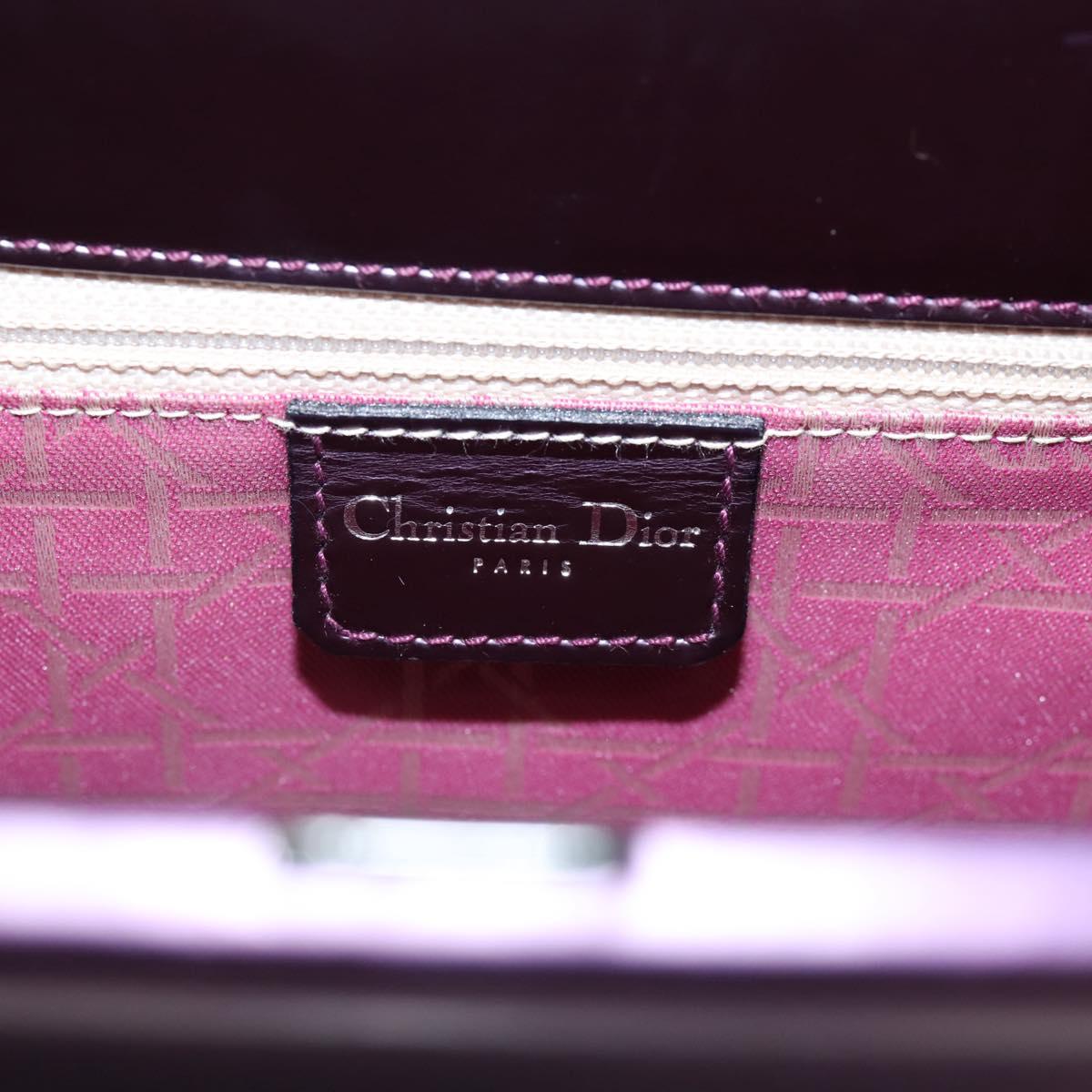 Christian Dior Hand Bag Patent leather Purple Auth 138811