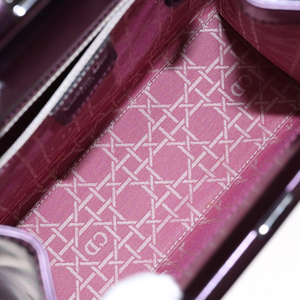 Christian Dior Hand Bag Patent leather Purple Auth 138811