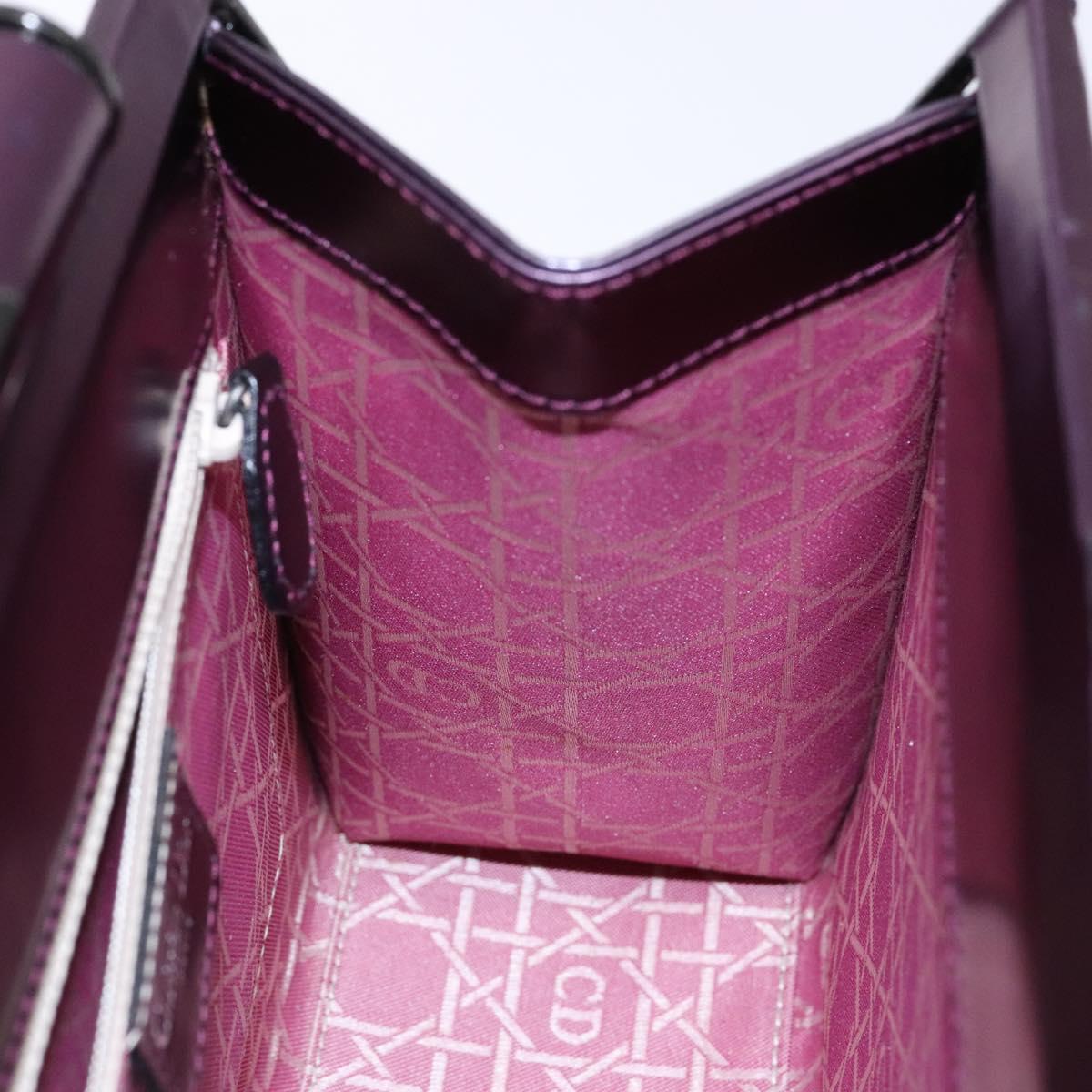Christian Dior Hand Bag Patent leather Purple Auth 138811