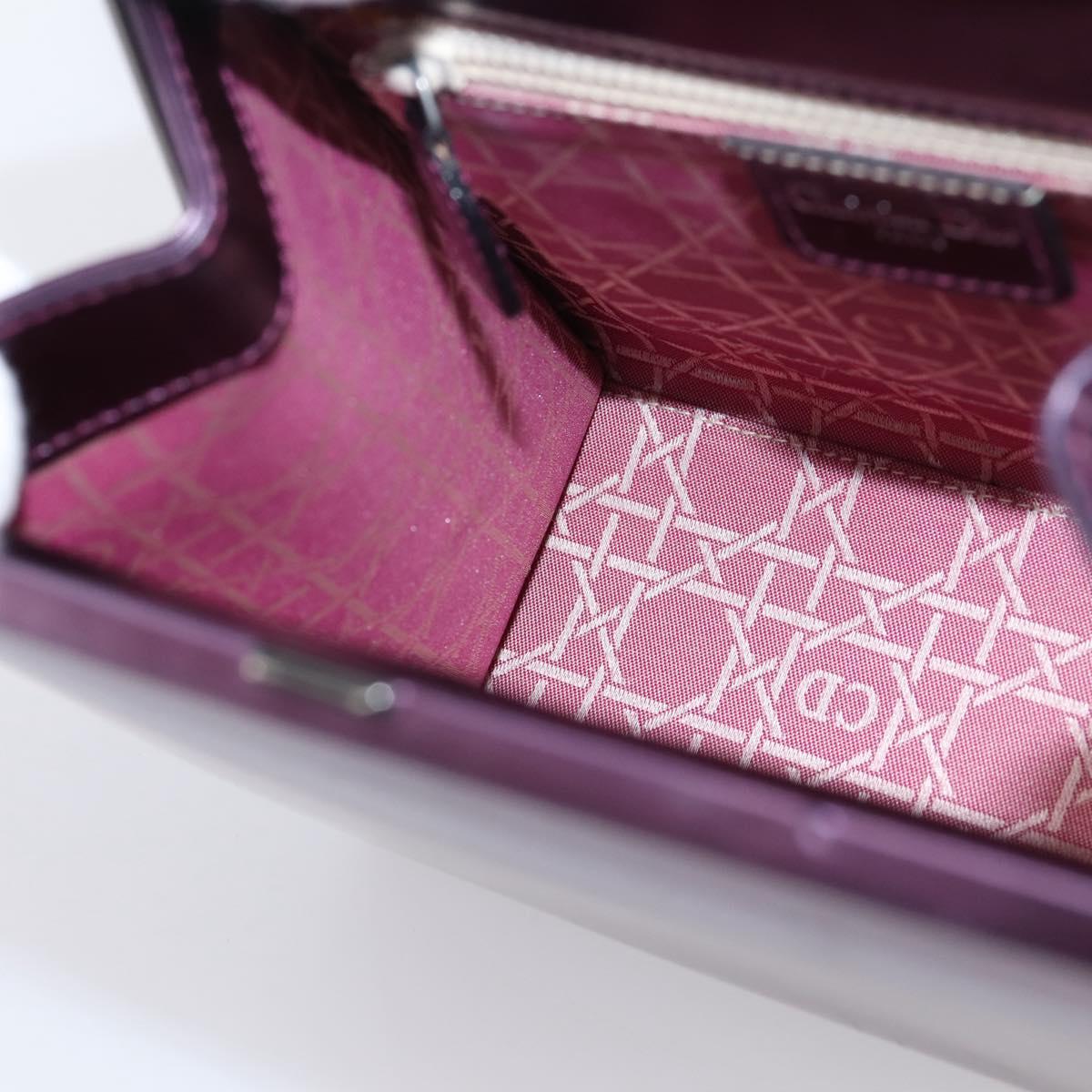 Christian Dior Hand Bag Patent leather Purple Auth 138811