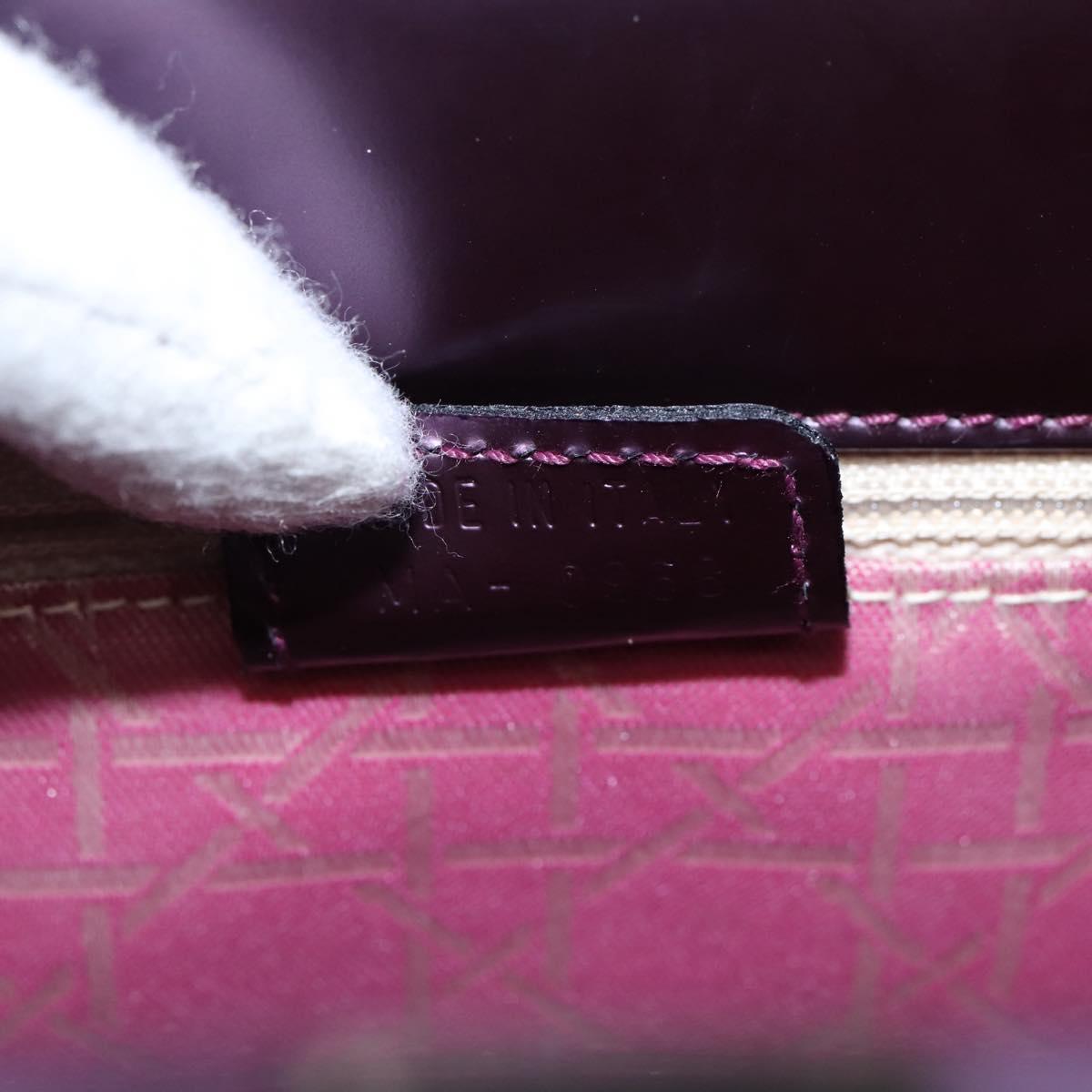 Christian Dior Hand Bag Patent leather Purple Auth 138811