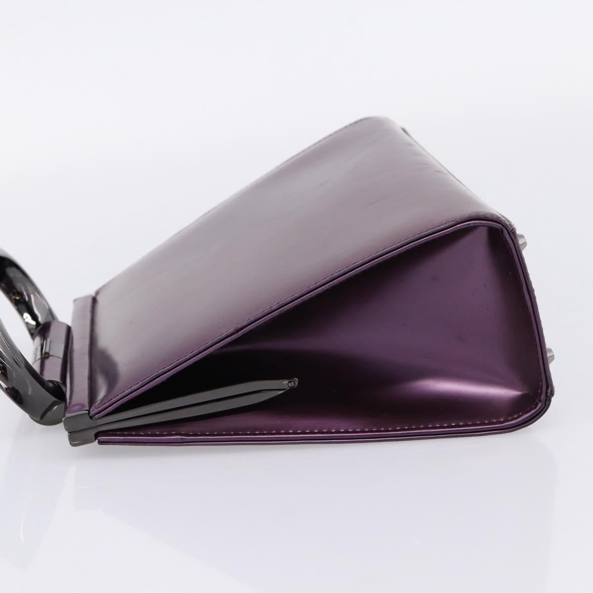 Christian Dior Hand Bag Patent leather Purple Auth 138811
