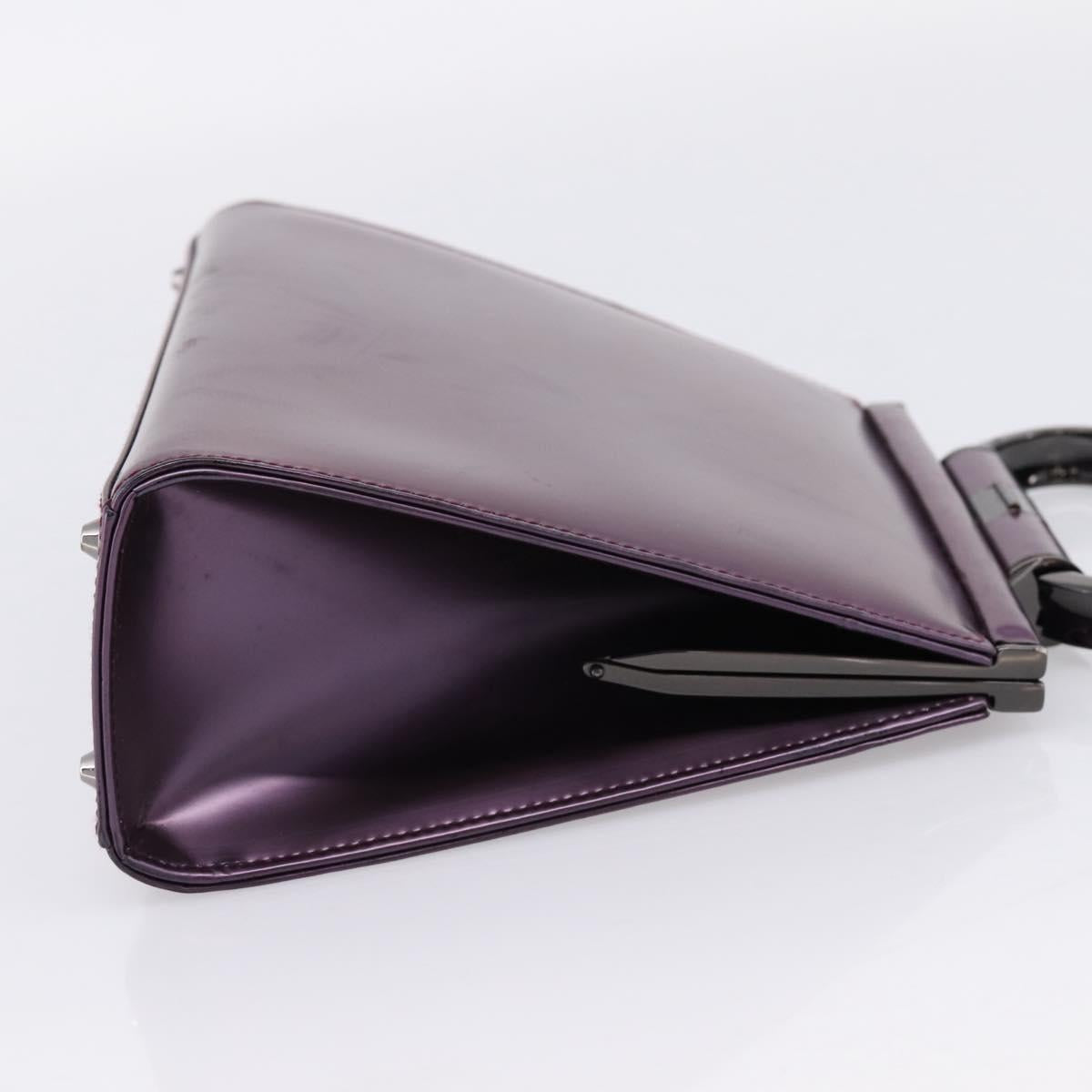 Christian Dior Hand Bag Patent leather Purple Auth 138811