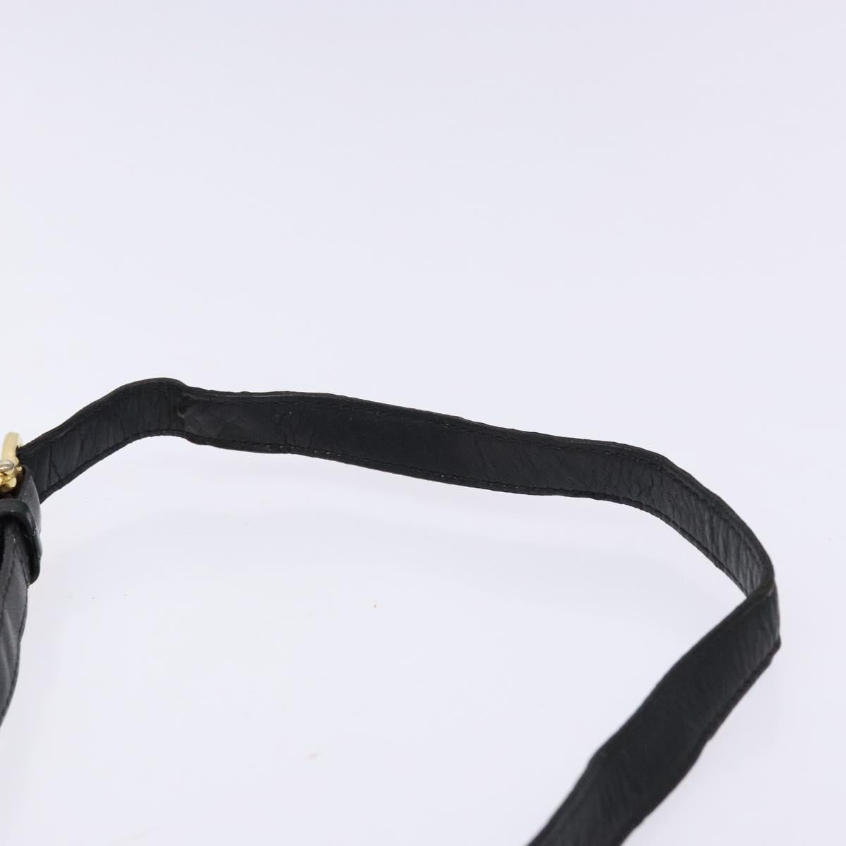 CELINE C Sulky Shoulder Bag Canvas Navy Gold Auth 138818