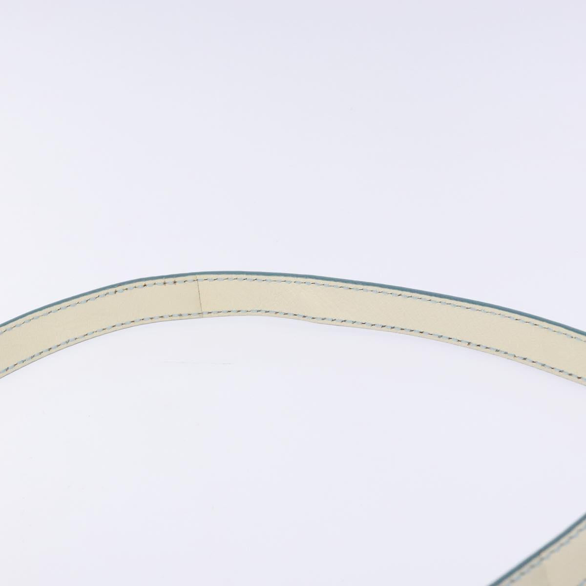 CELINE C Macadam Canvas Shoulder Bag Light Blue Gold Auth 138819