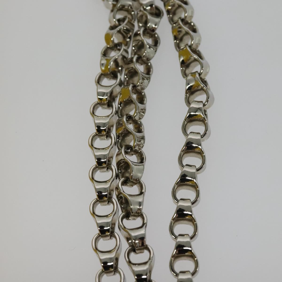 CELINE Chain Shoulder Bag Leather Yellow Silver Auth 138823