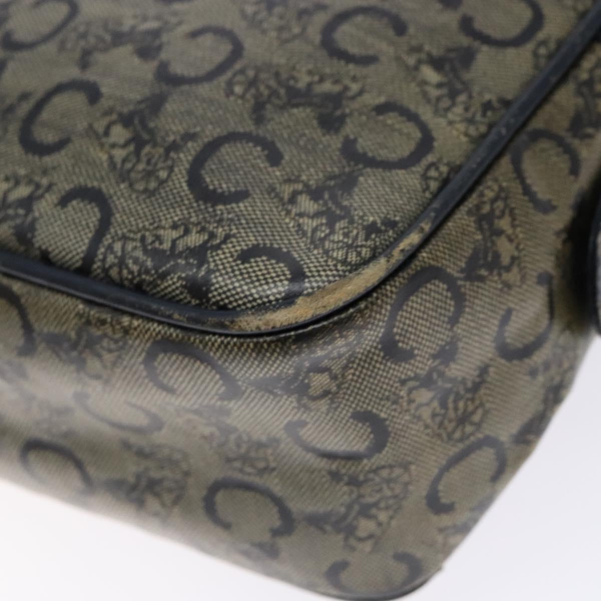 CELINE C Sulky Shoulder Bag PVC Navy Gold Auth 138826