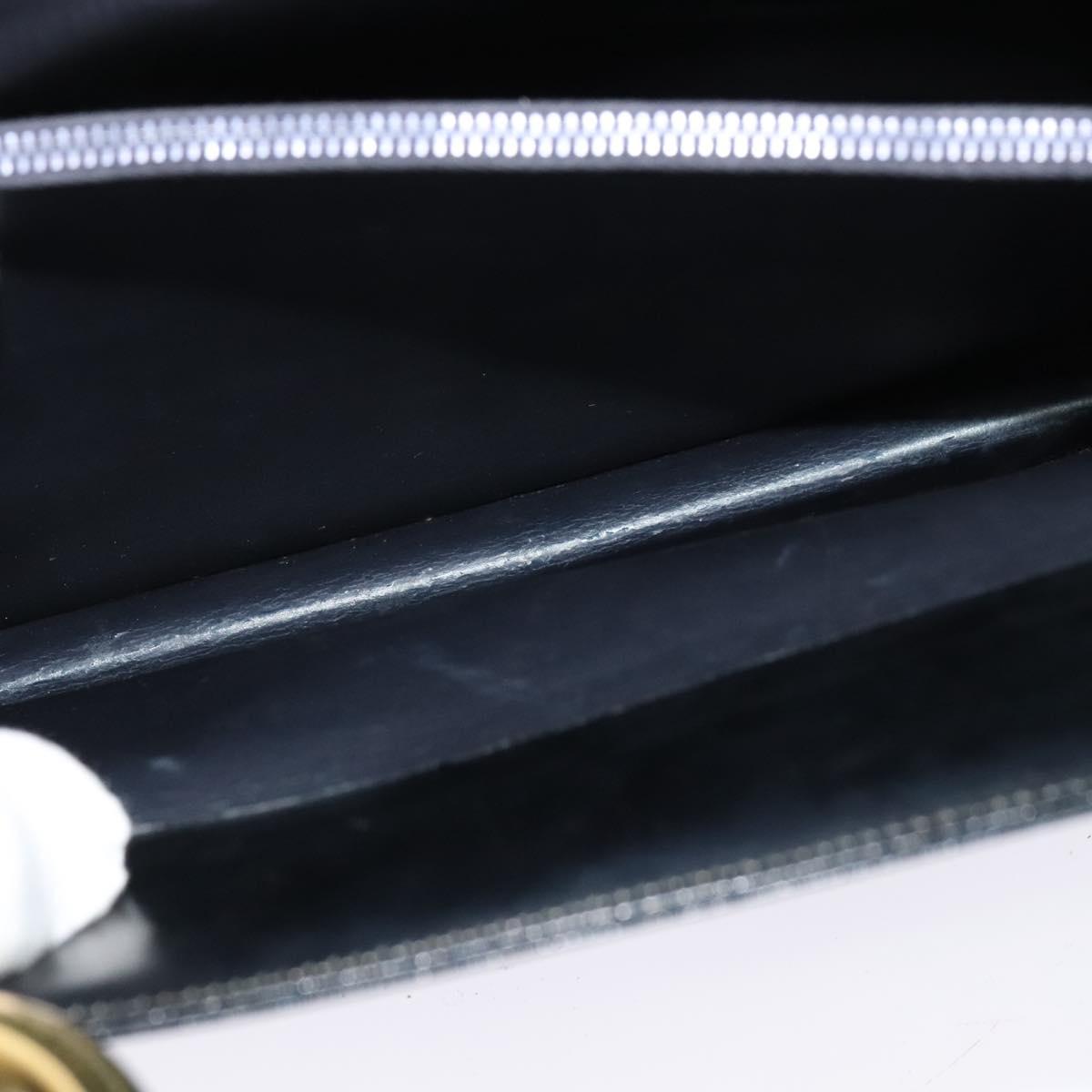 Christian Dior Hand Bag Leather 2way Black Gold Auth 138827