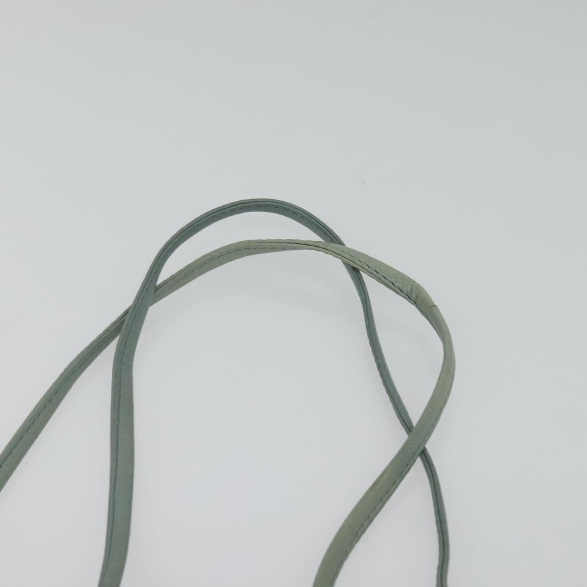 BOTTEGA VENETA INTRECCIATO Shoulder Bag Leather Light Blue Gold Auth 138829