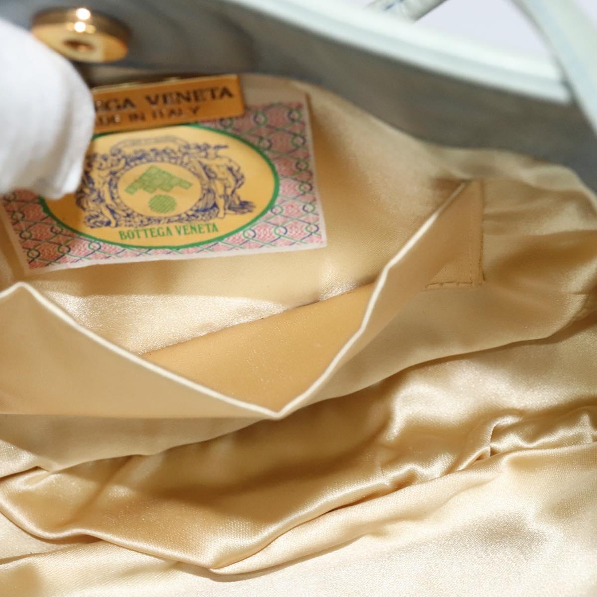 BOTTEGA VENETA INTRECCIATO Shoulder Bag Leather Light Blue Gold Auth 138829