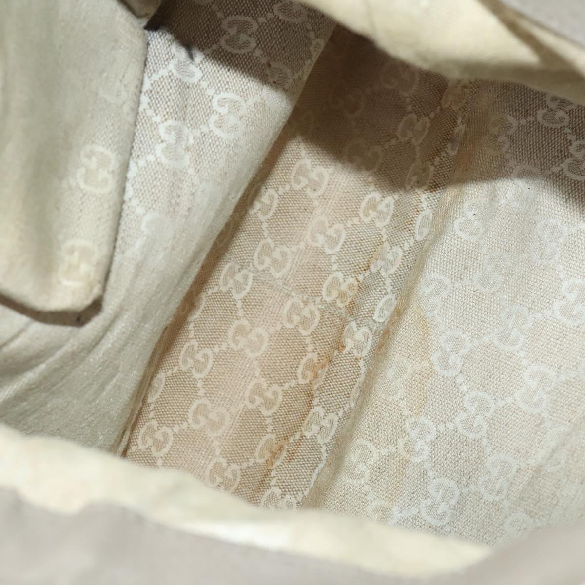 GUCCI Bamboo Hand Bag Leather 2way Gray Gold 282315 Auth 138839
