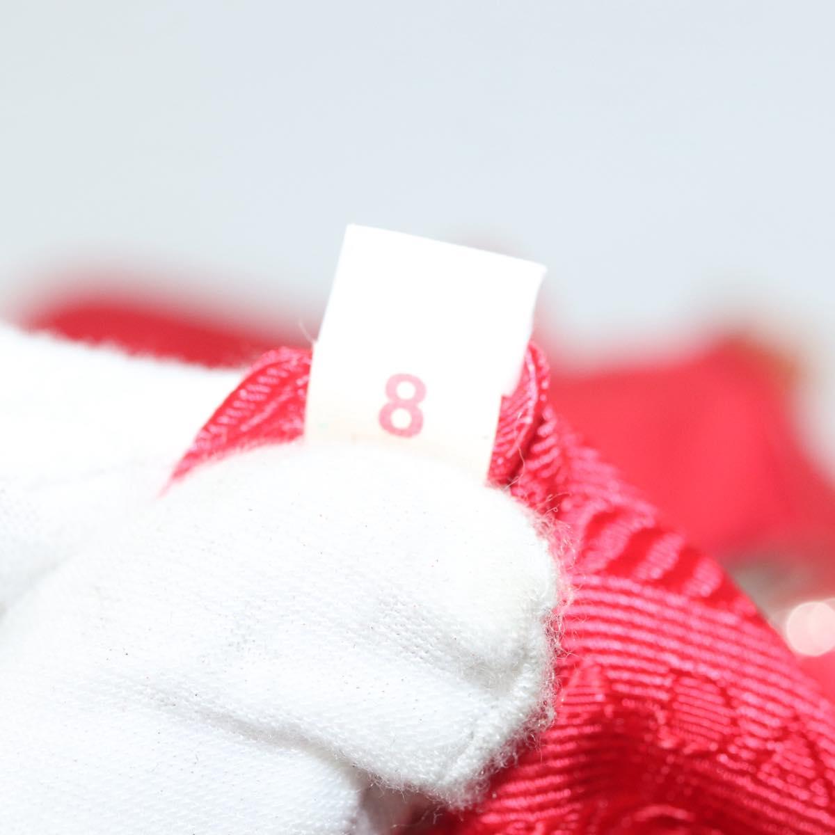 PRADA Shoulder Bag Nylon Leather Red Silver Auth 138845