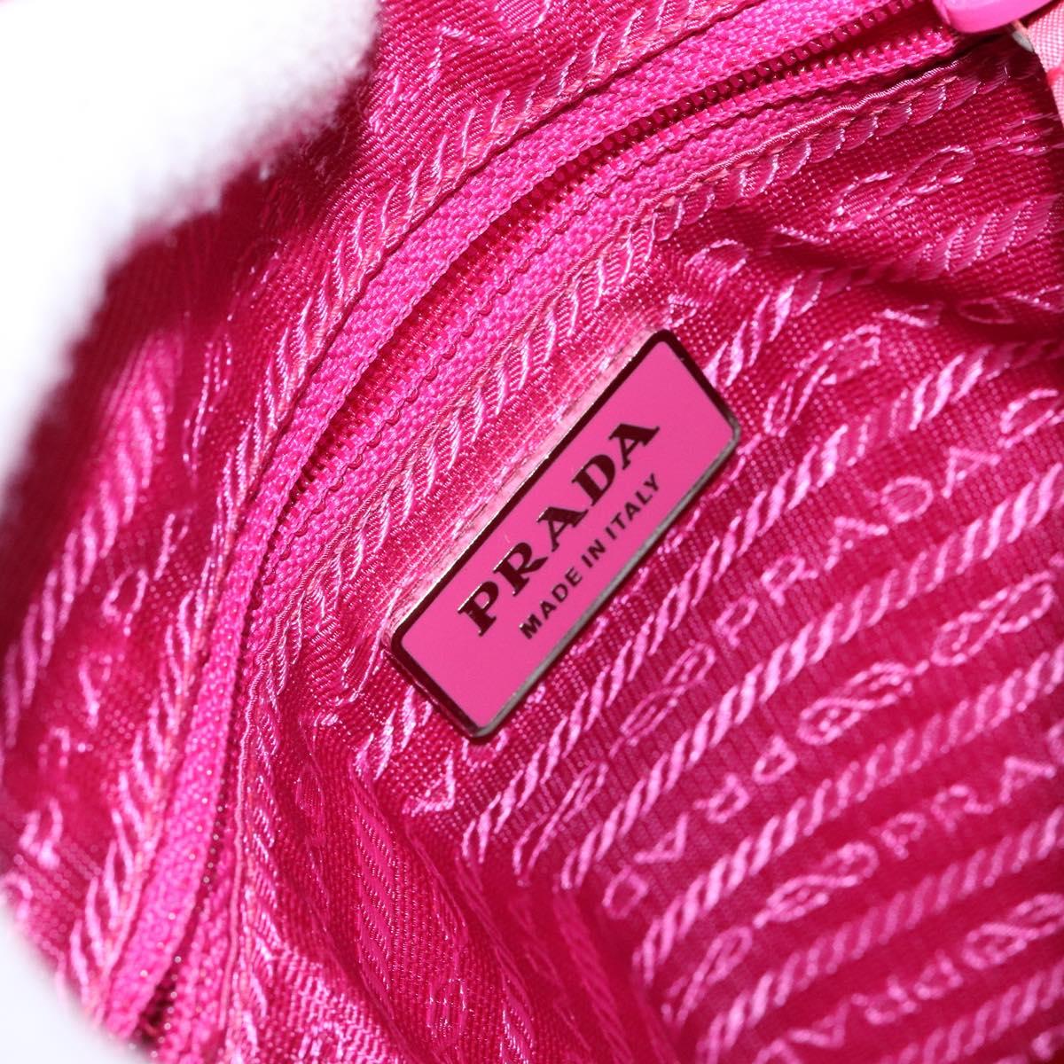 PRADA Shoulder Bag Nylon Pink Silver Auth 138846