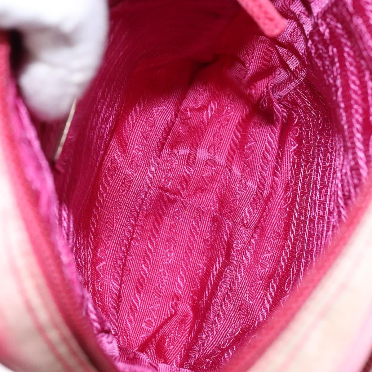 PRADA Shoulder Bag Nylon Pink Silver Auth 138846