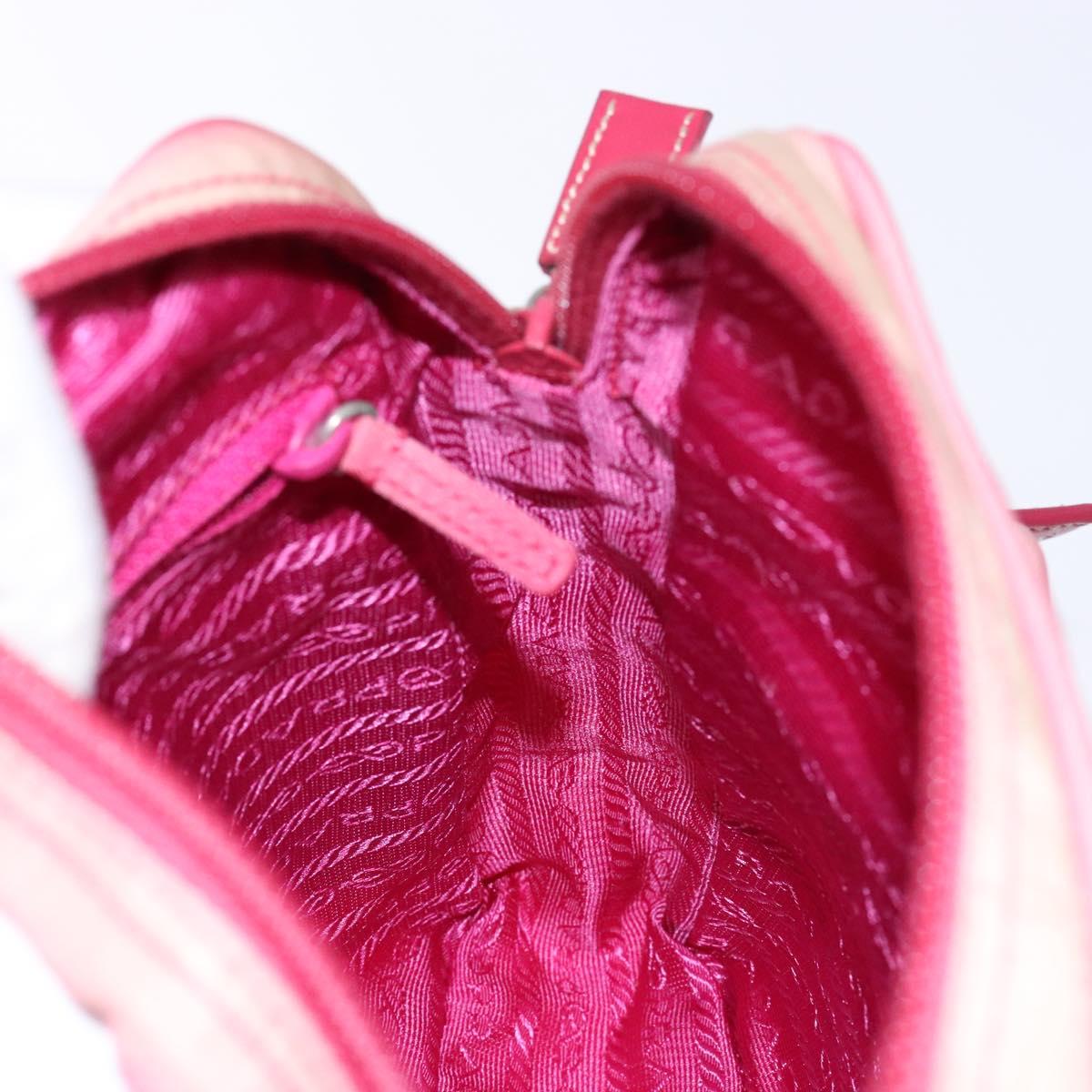 PRADA Shoulder Bag Nylon Pink Silver Auth 138846