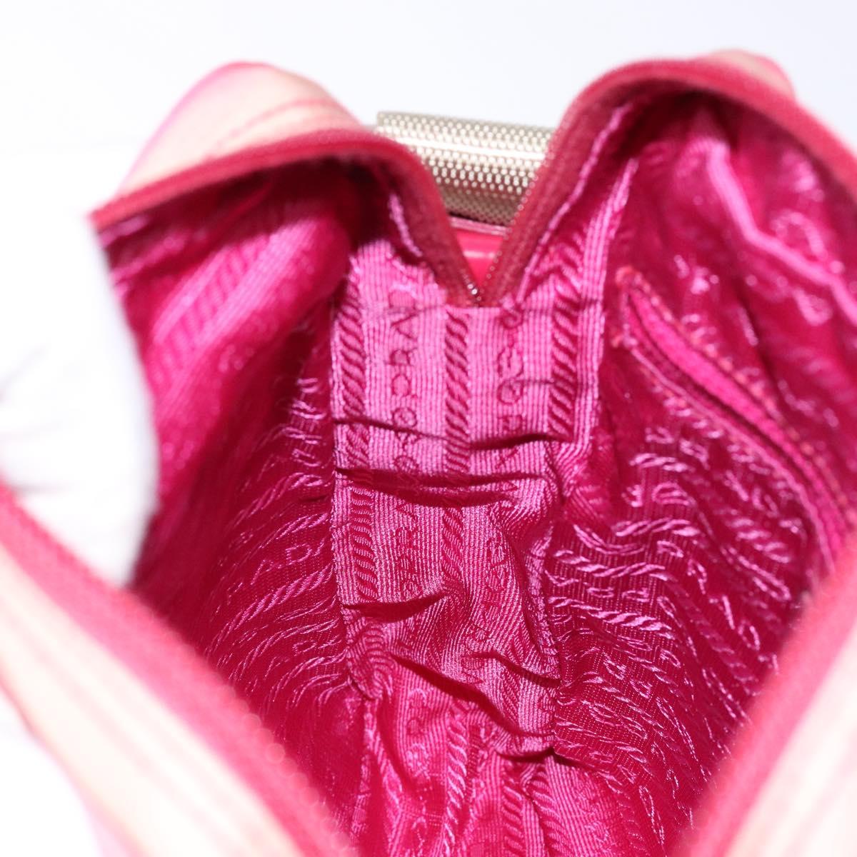 PRADA Shoulder Bag Nylon Pink Silver Auth 138846