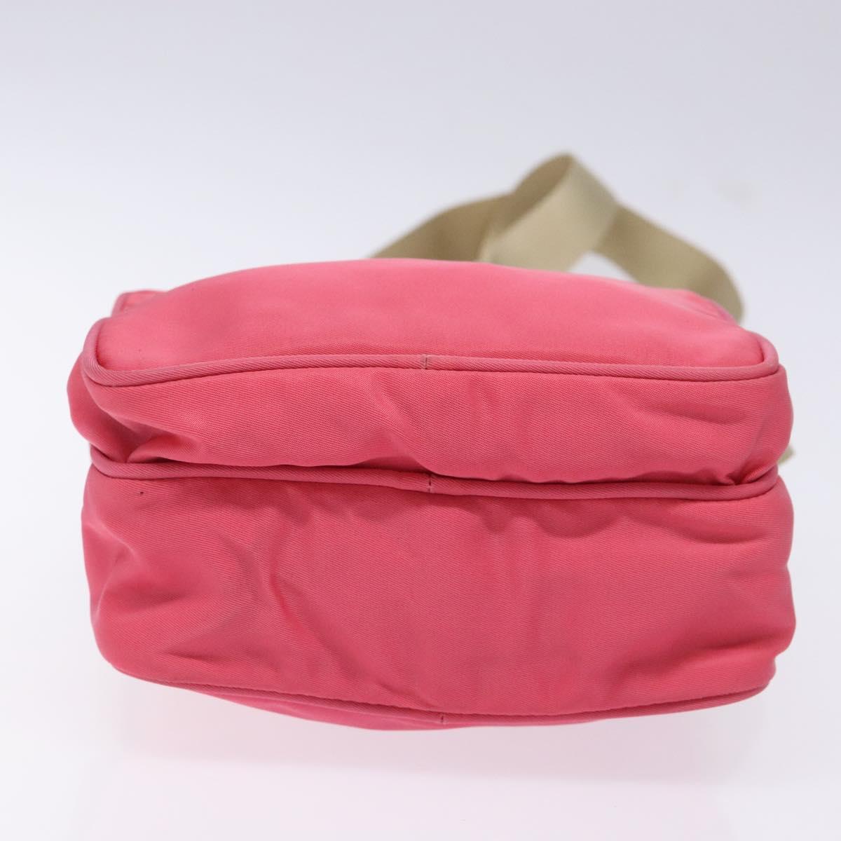 PRADA Shoulder Bag Nylon Pink Silver Auth 138846