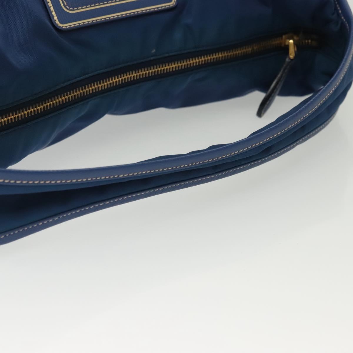 PRADA Hand Bag Nylon 2way Blue Gold Auth 138847