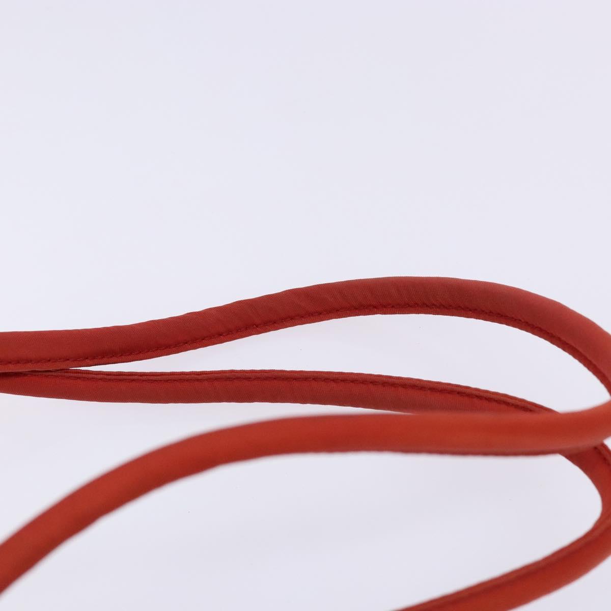 PRADA Tote Bag Nylon Red Silver Auth 138850