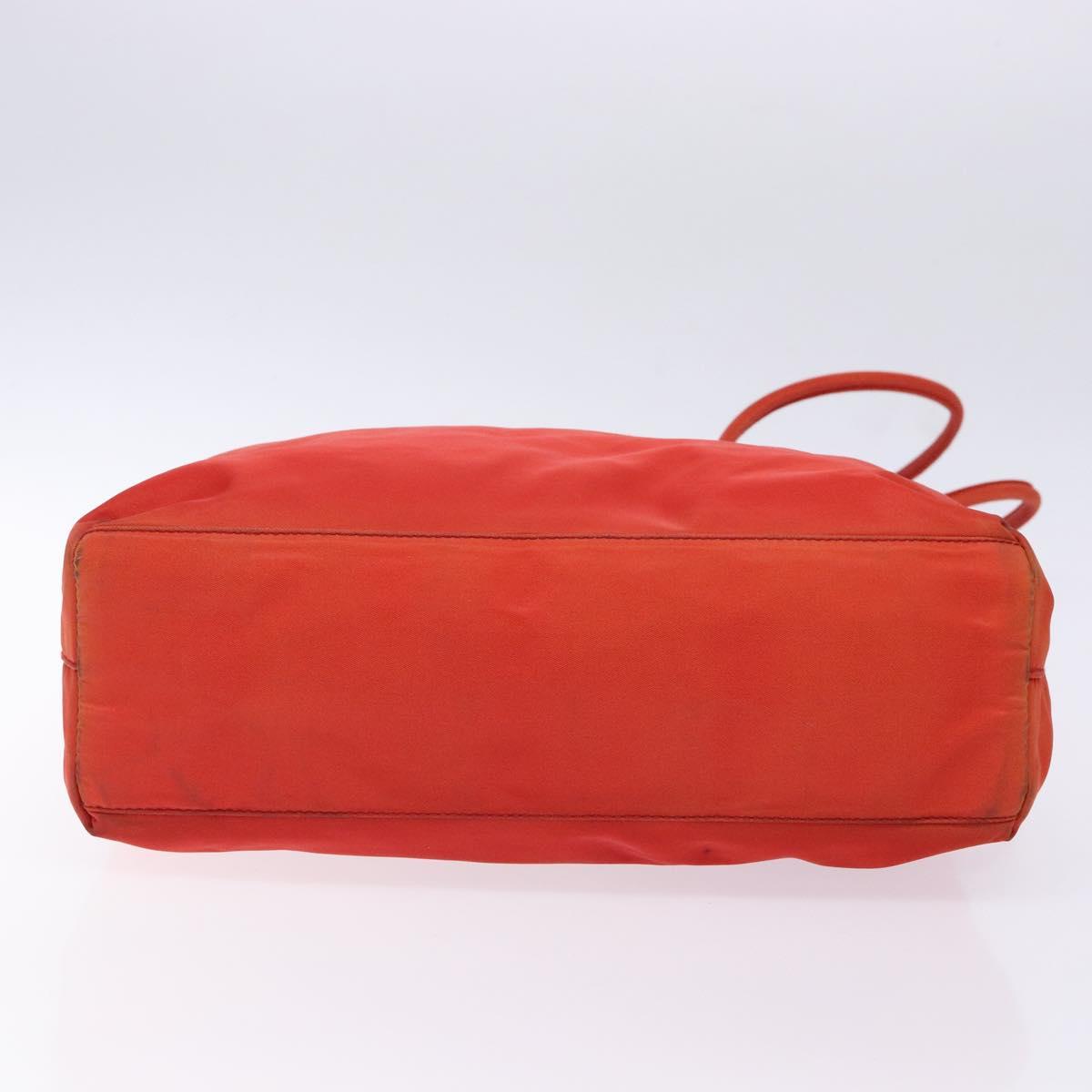 PRADA Tote Bag Nylon Red Silver Auth 138850