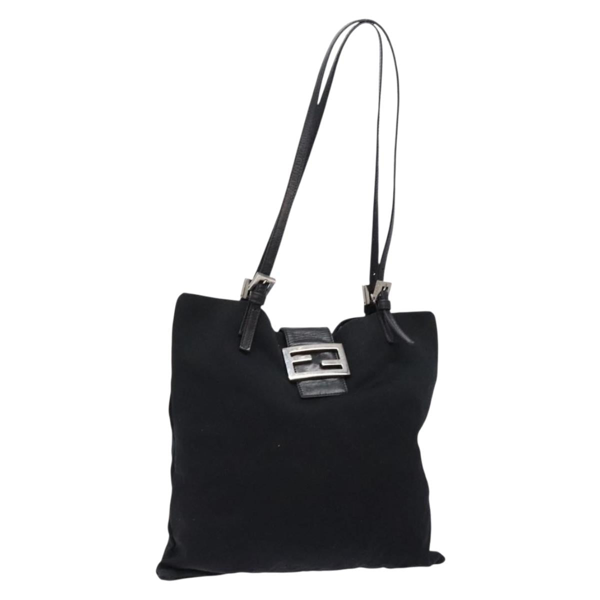 FENDI Tote Bag Black Silver Auth 138857
