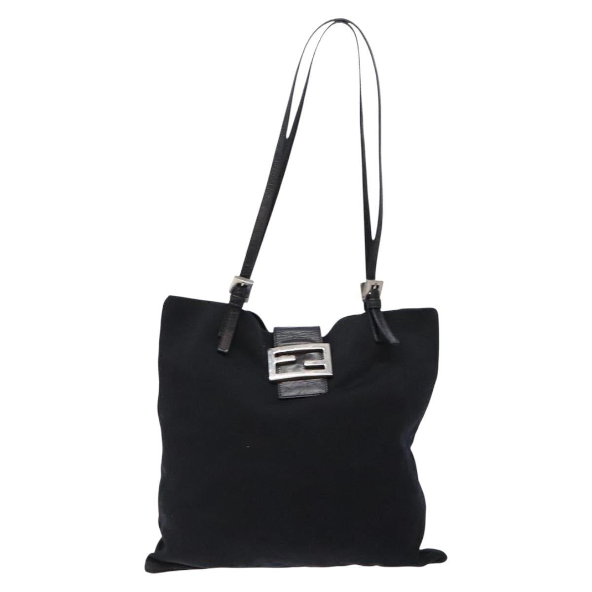 FENDI Tote Bag Black Silver Auth 138857