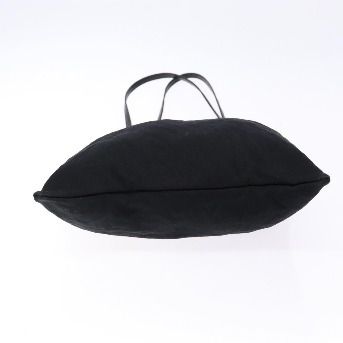FENDI Tote Bag Nylon Black Silver Auth 138857