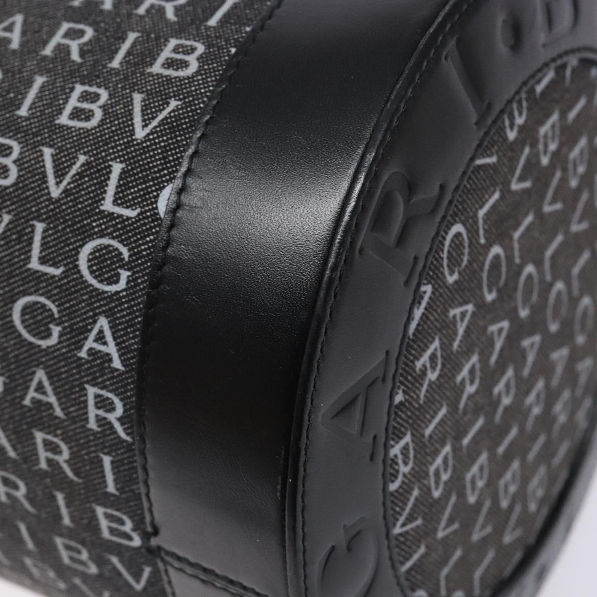 BVLGARI Logo Mania B-ZERO1 Hand Bag Canvas Black Silver Auth 138860