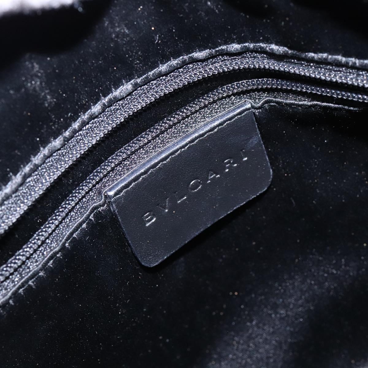 BVLGARI Logo Mania B-ZERO1 Hand Bag Canvas Black Silver Auth 138860