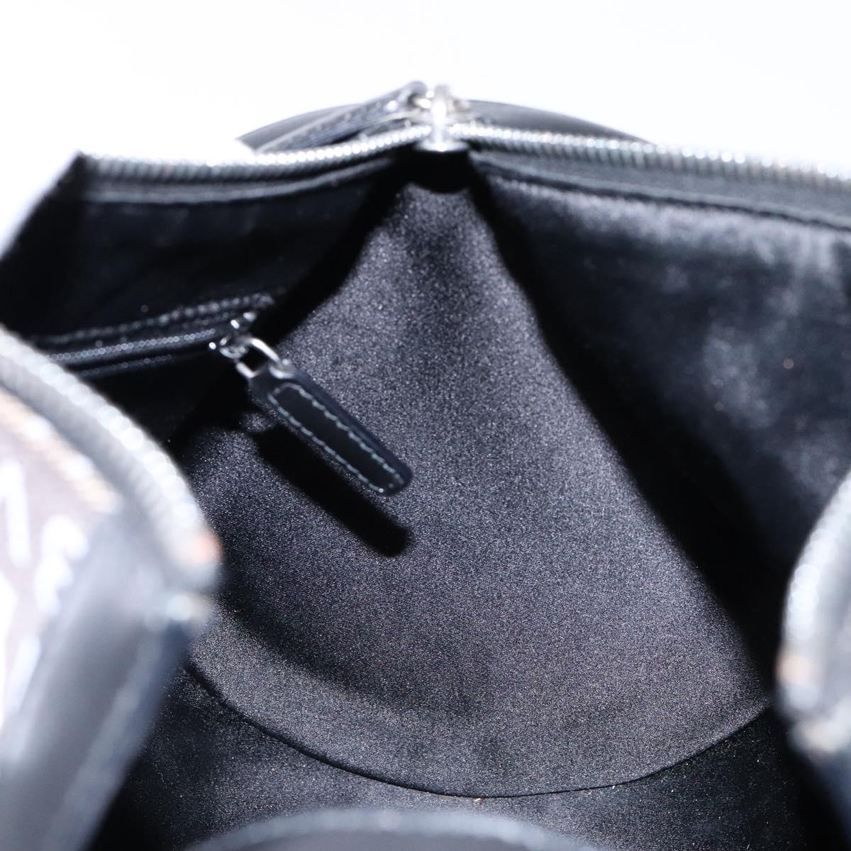 BVLGARI Logo Mania B-ZERO1 Hand Bag Canvas Black Silver Auth 138860