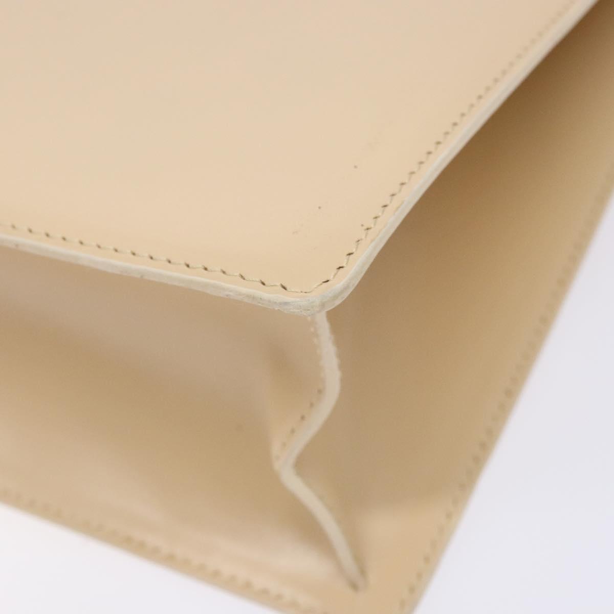 BVLGARI Shoulder Bag Leather Beige Gold Auth 138861