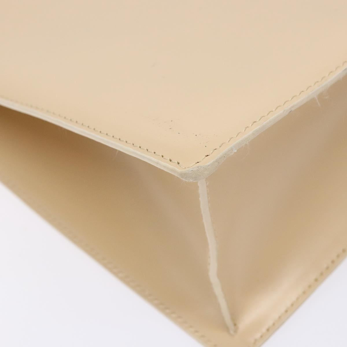 BVLGARI Shoulder Bag Leather Beige Gold Auth 138861