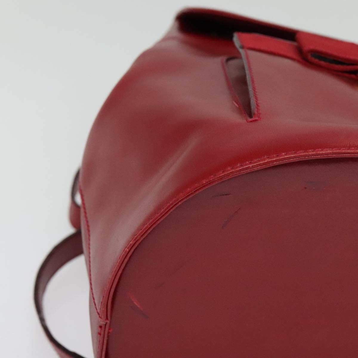 Salvatore Ferragamo Vala Backpack Leather Red Gold Auth 138862