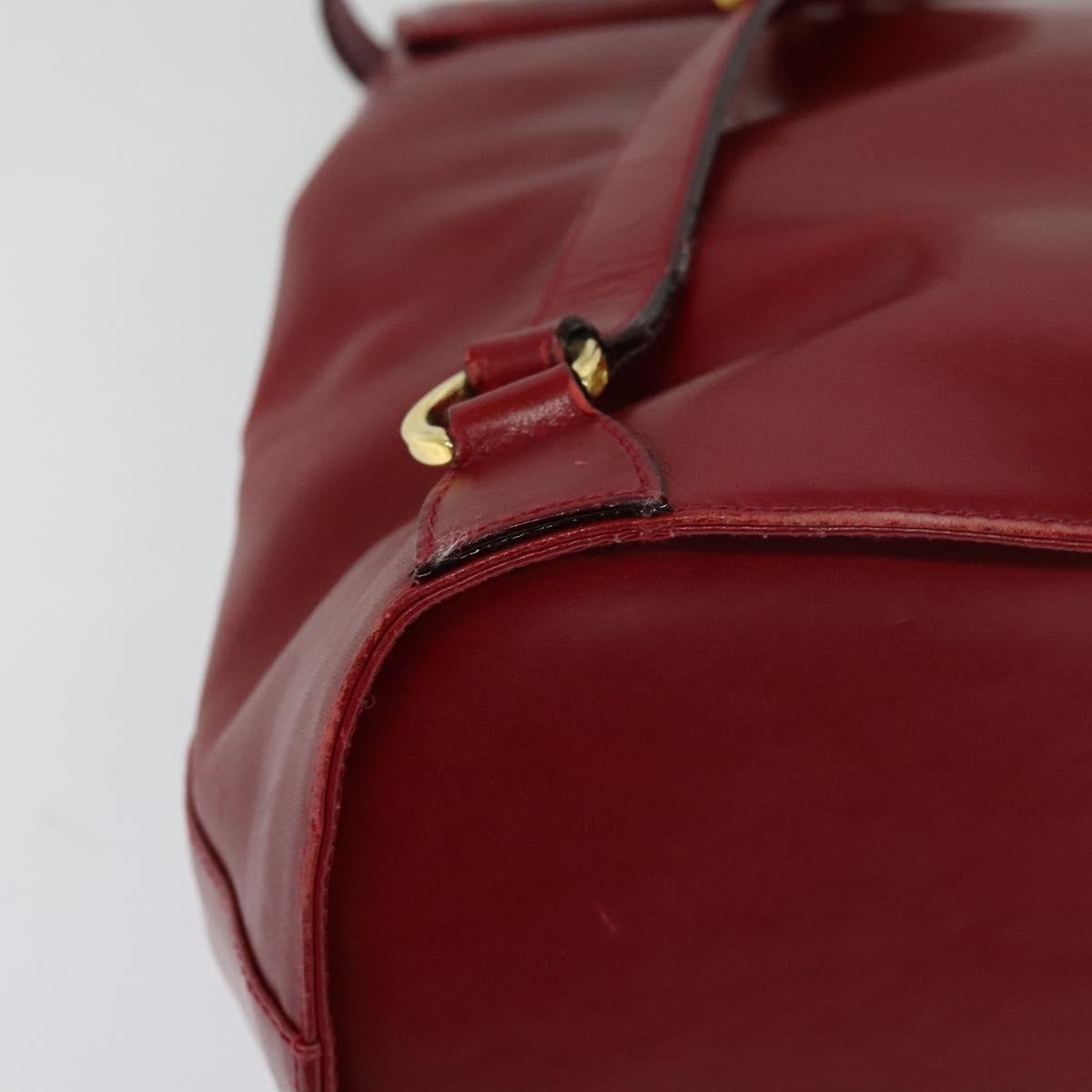 Salvatore Ferragamo Vala Backpack Leather Red Gold Auth 138862