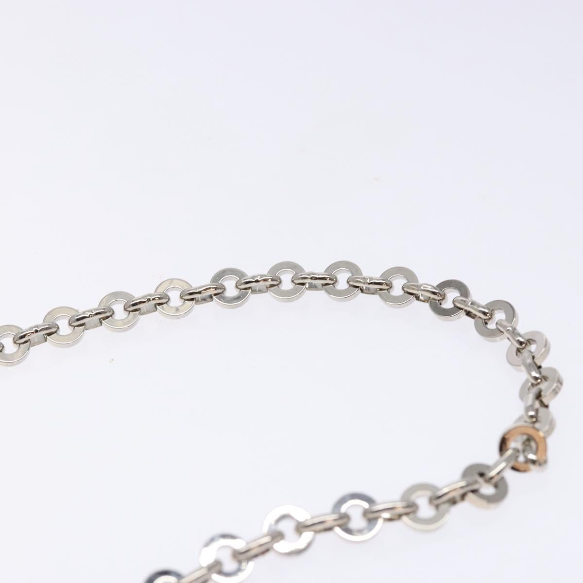 Salvatore Ferragamo Chain Vala Shoulder Bag Enamel Light Blue Silver Auth 138868