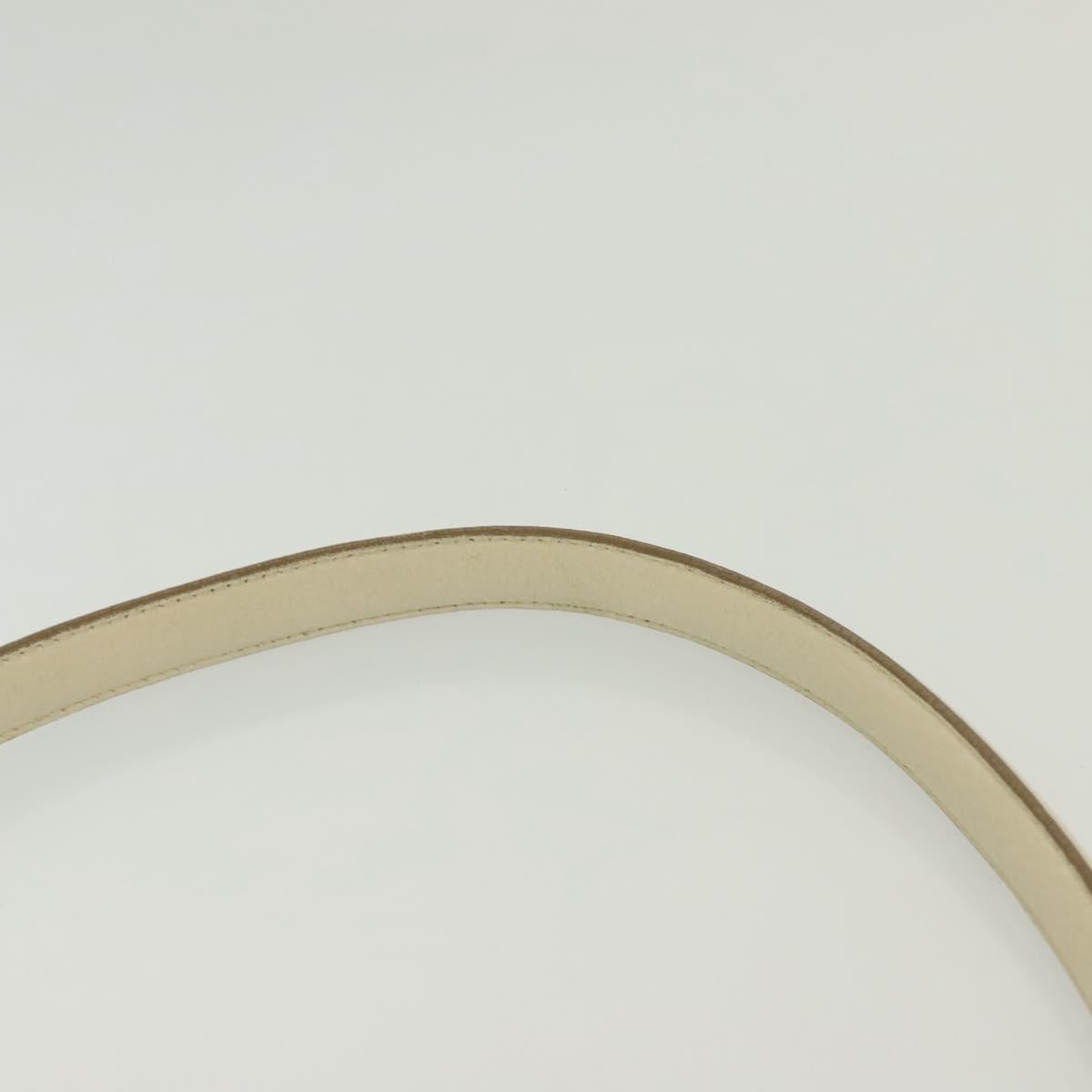 Salvatore Ferragamo Gancini Shoulder Bag Leather White Silver Auth 138871