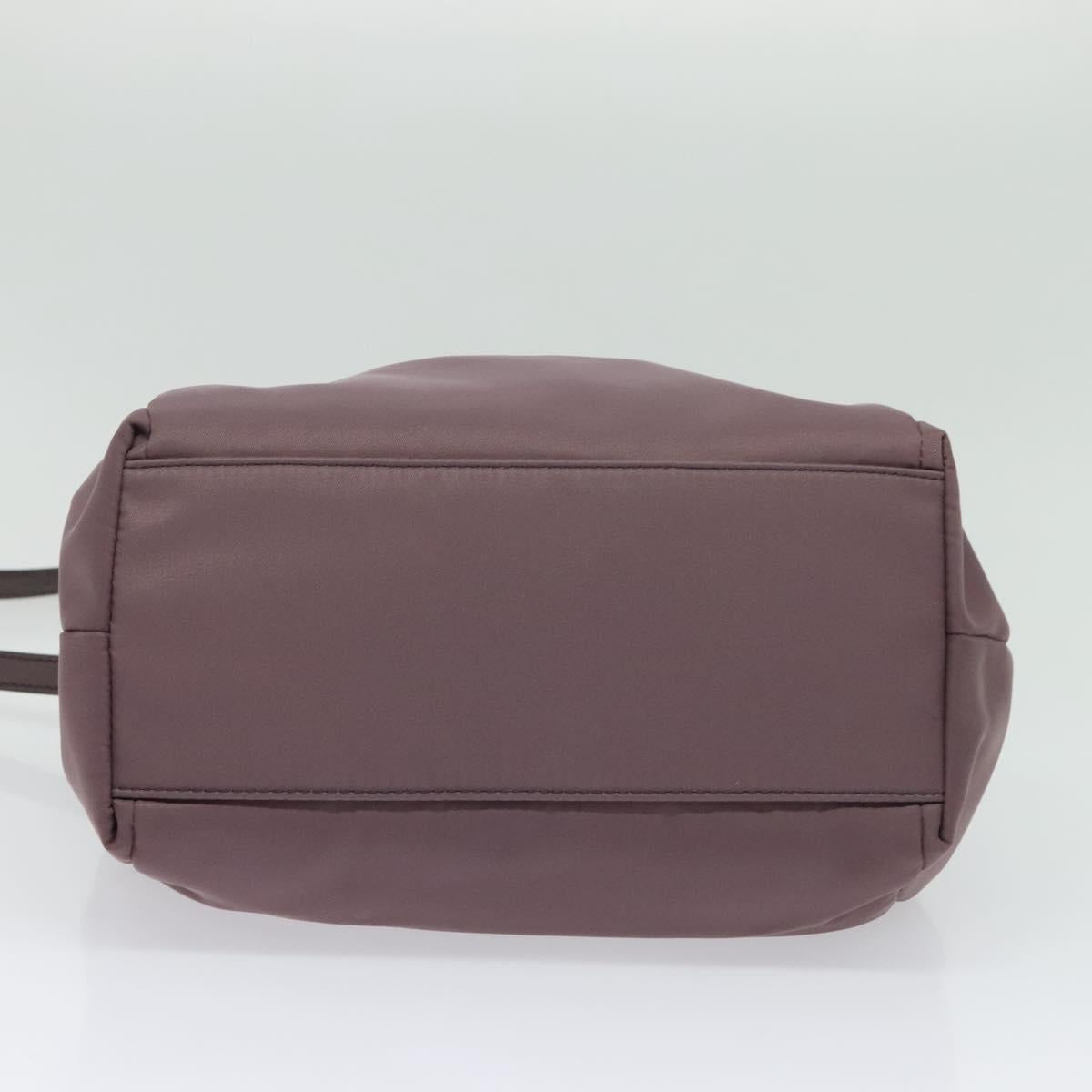 Salvatore Ferragamo Vala Hand Bag Nylon Enamel 2way Purple Silver Auth 138874