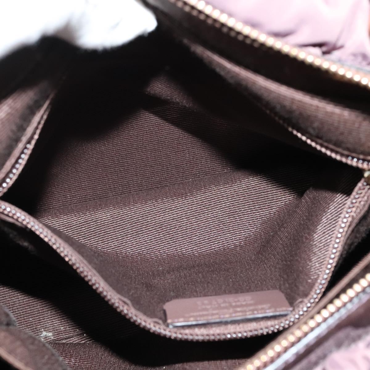 Salvatore Ferragamo Vala Hand Bag Nylon Enamel 2way Purple Silver Auth 138874